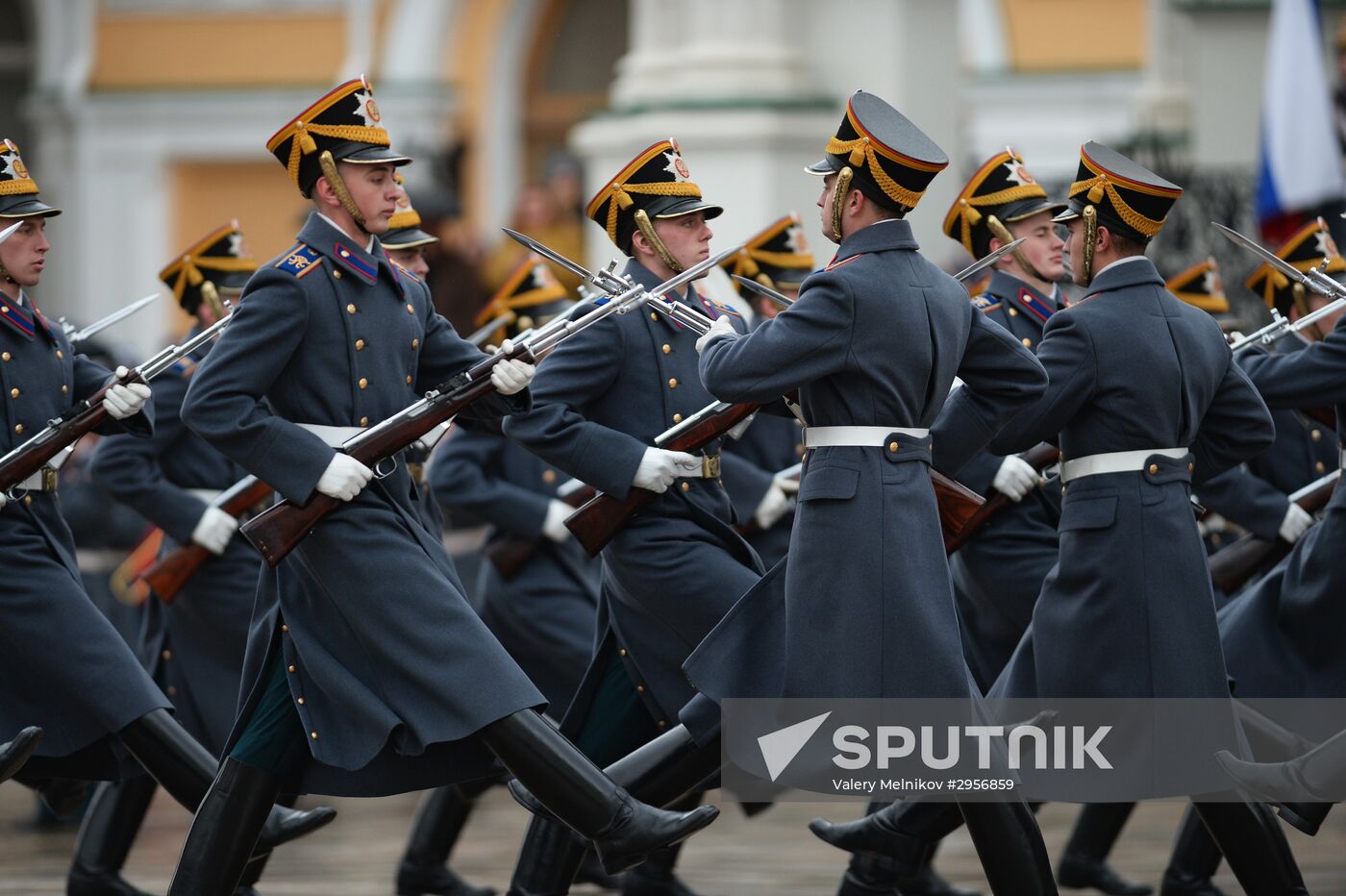 The year's last guard mounting ceremony of dismounted and cavalry guards