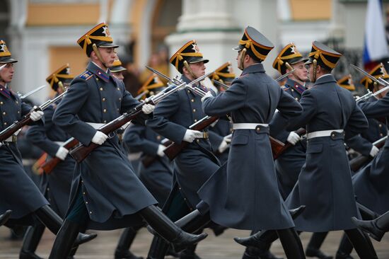 The year's last guard mounting ceremony of dismounted and cavalry guards