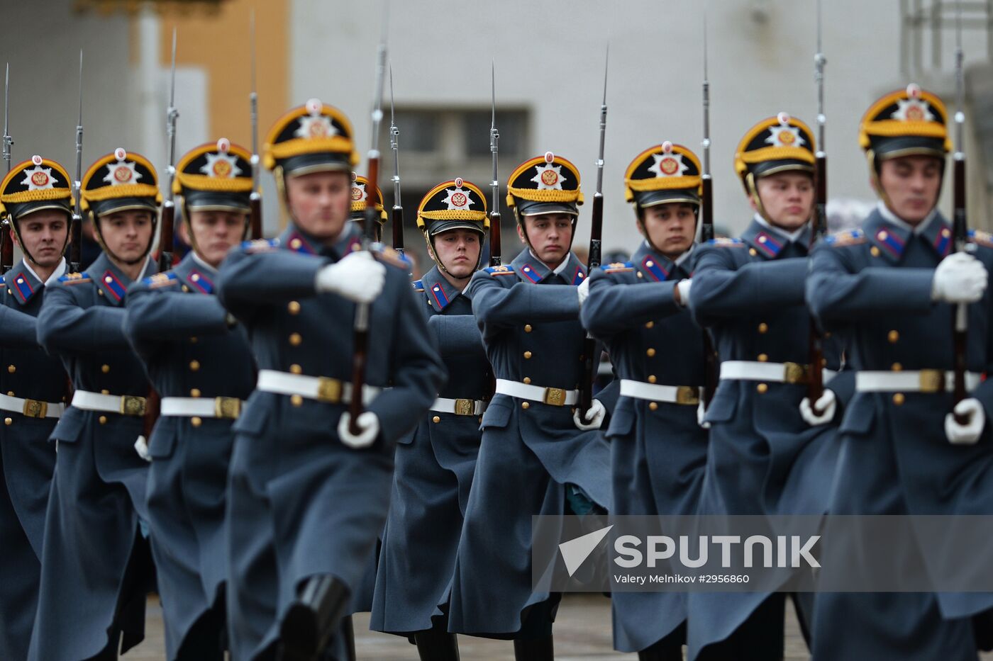 The year's last guard mounting ceremony of dismounted and cavalry guards