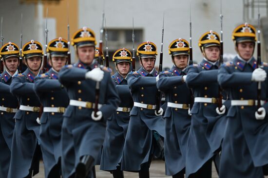 The year's last guard mounting ceremony of dismounted and cavalry guards