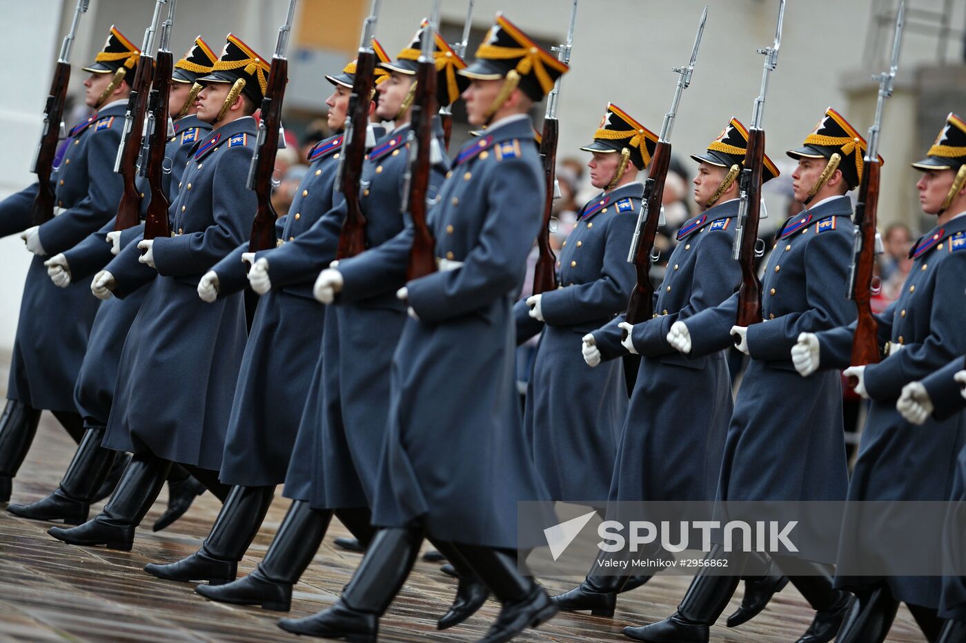 The year's last guard mounting ceremony of dismounted and cavalry guards