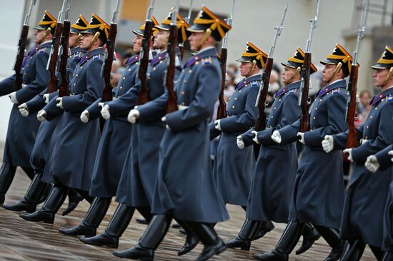 The year's last guard mounting ceremony of dismounted and cavalry guards