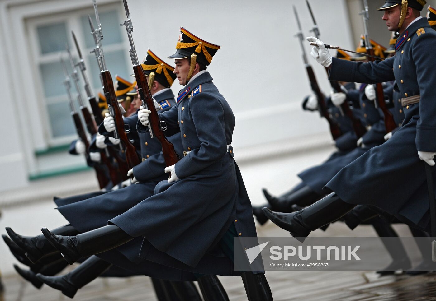 The year's last guard mounting ceremony of dismounted and cavalry guards