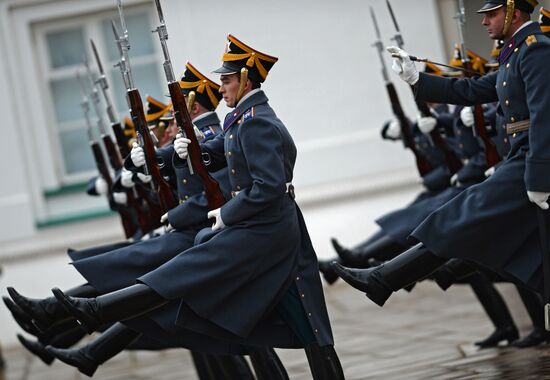 The year's last guard mounting ceremony of dismounted and cavalry guards
