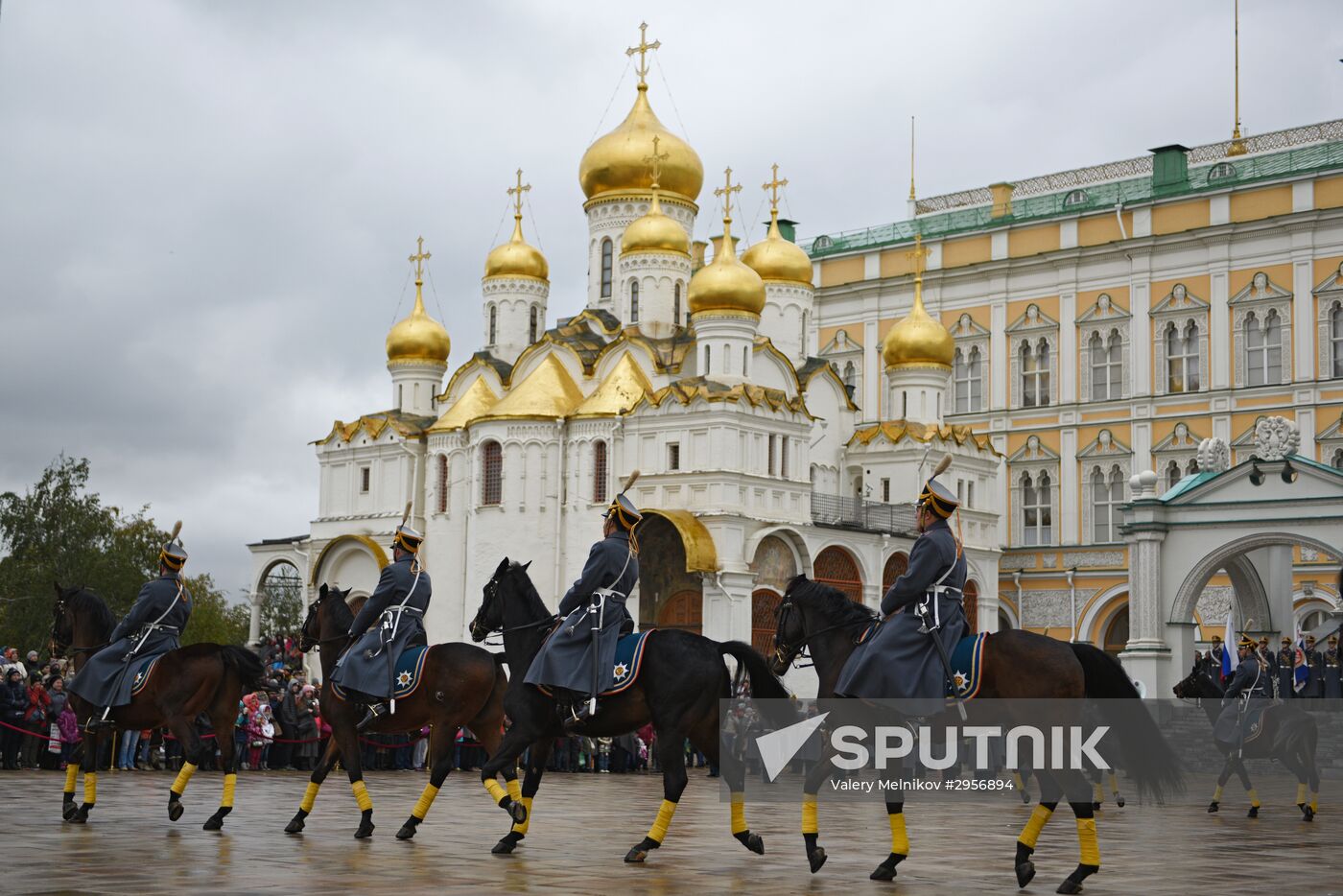 The year's last guard mounting ceremony of dismounted and cavalry guards