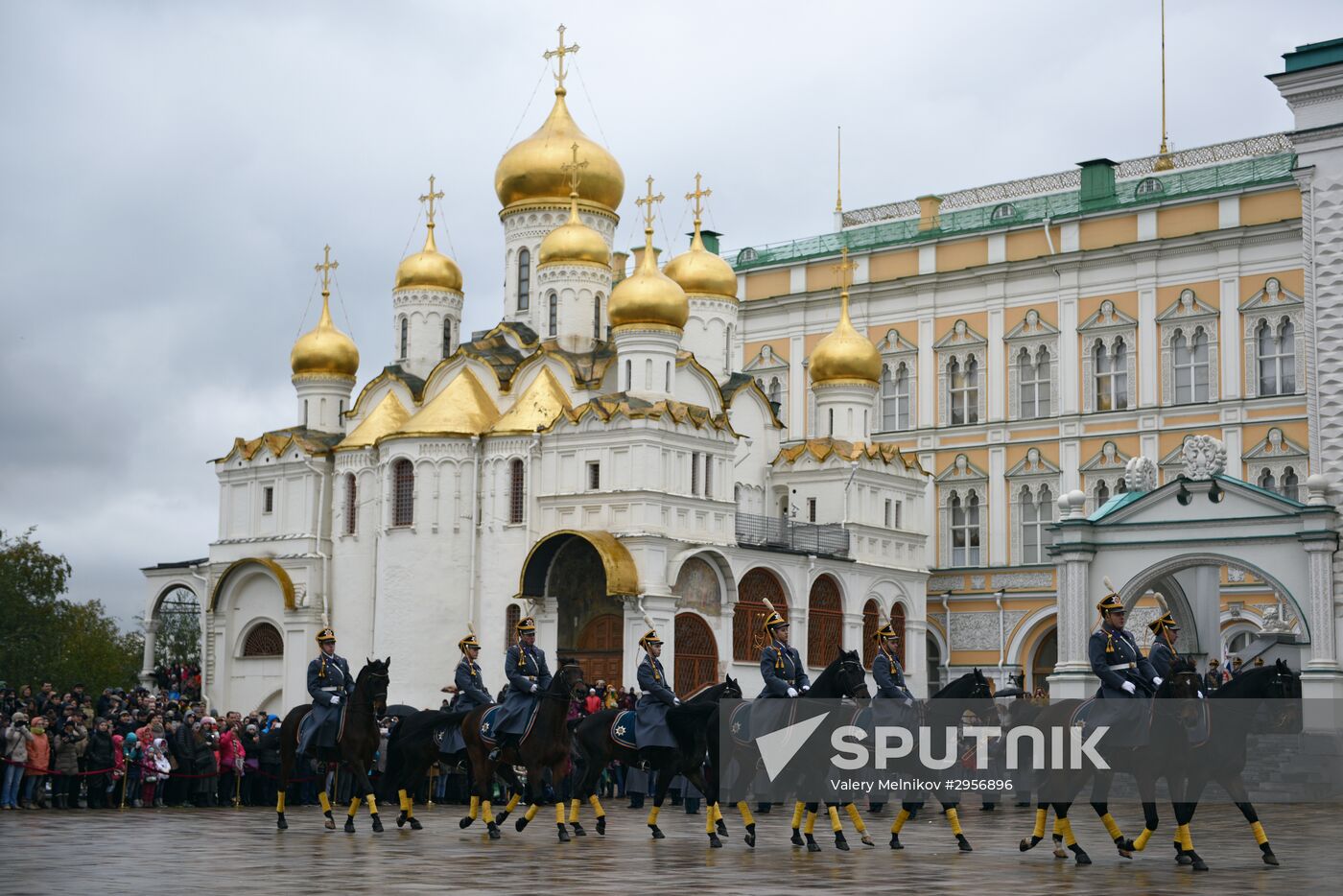 The year's last guard mounting ceremony of dismounted and cavalry guards