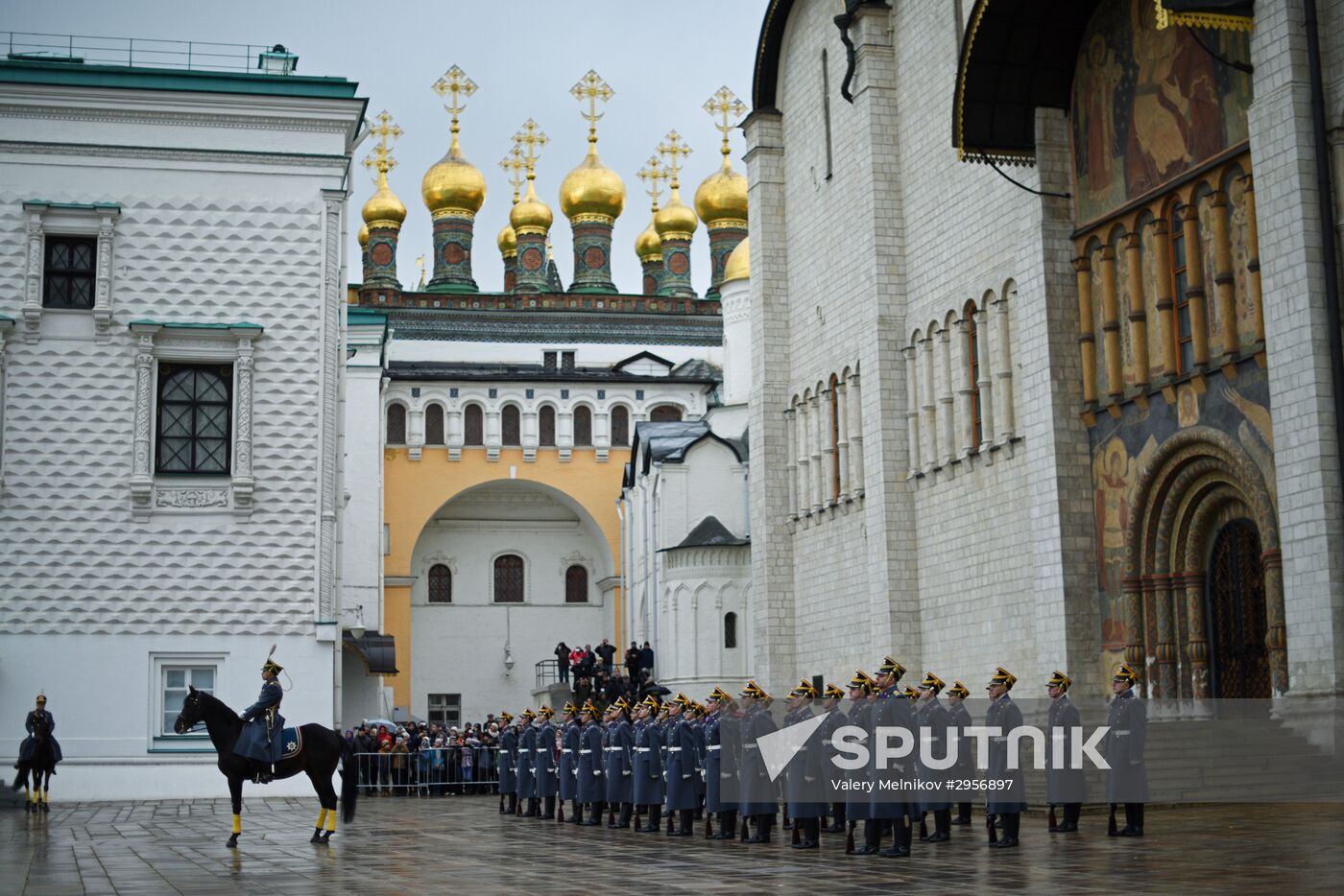 The year's last guard mounting ceremony of dismounted and cavalry guards