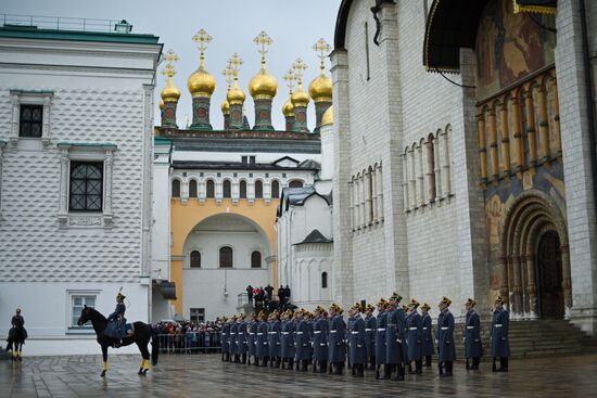 The year's last guard mounting ceremony of dismounted and cavalry guards