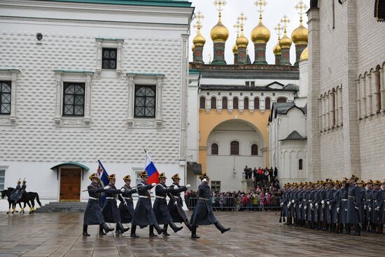 The year's last guard mounting ceremony of dismounted and cavalry guards