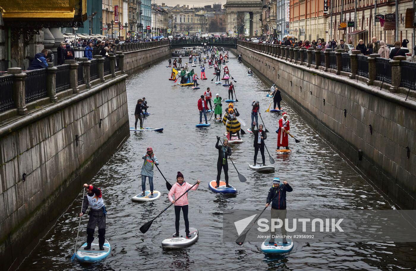 Festival of SUP-surfing via canals of St. Petersburg