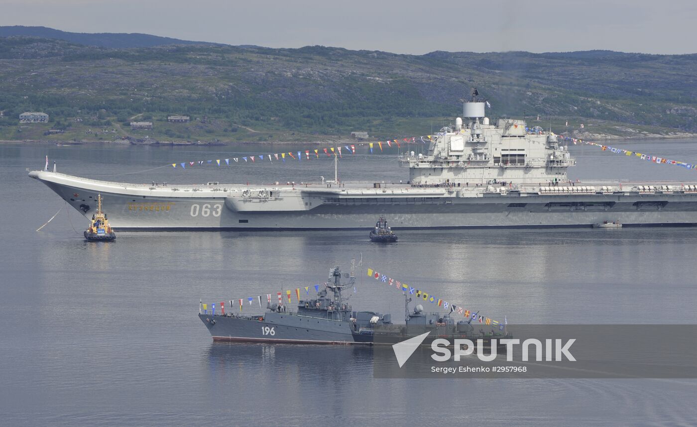 The Admiral Kuznetsov aircraft-carrying cruiser in Severomorsk