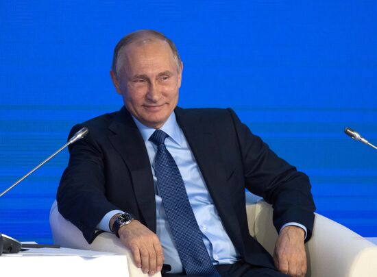 President Vladimir Putin attends Delovaya Rossiya congress
