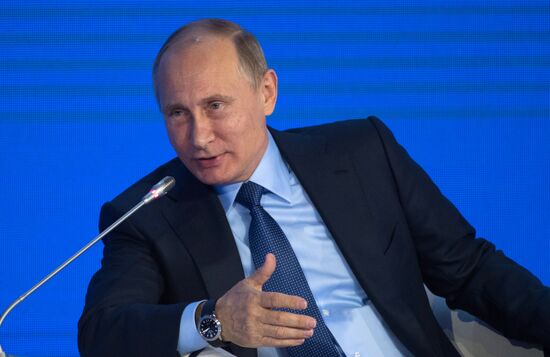 President Vladimir Putin attends Delovaya Rossiya congress