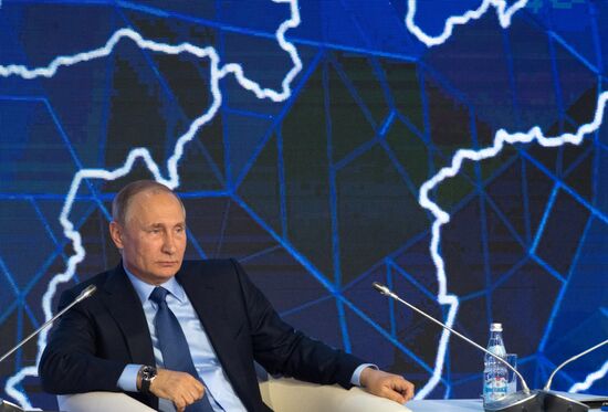President Vladimir Putin attends Delovaya Rossiya congress