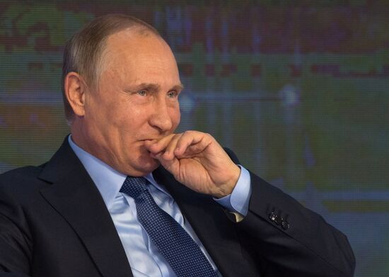 President Vladimir Putin attends Delovaya Rossiya congress