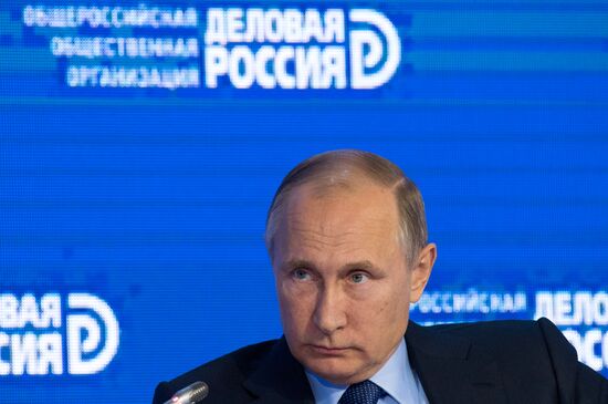 President Vladimir Putin attends Delovaya Rossiya congress