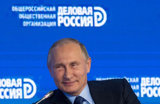 President Vladimir Putin attends Delovaya Rossiya congress