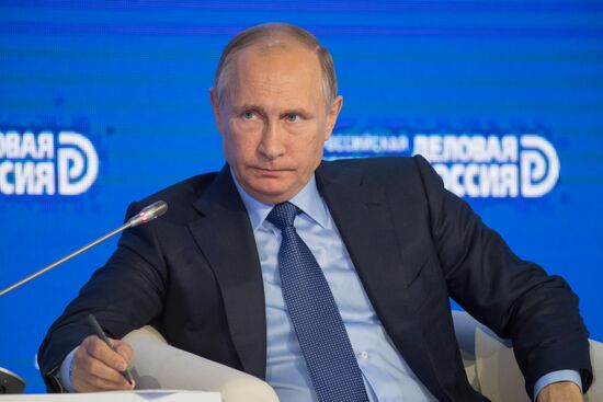 President Vladimir Putin attends Delovaya Rossiya congress