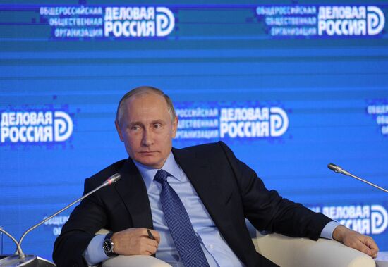 President Vladimir Putin attends Delovaya Rossiya congress