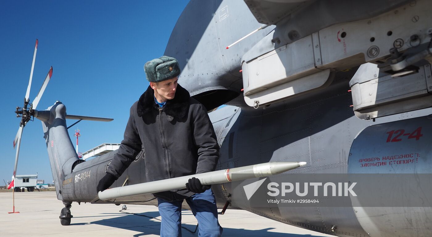 Helicopter regiment drills in Krasnodar Territory