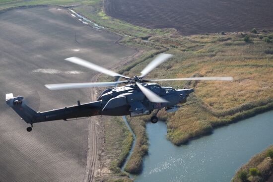 Helicopter regiment drills in Krasnodar Territory