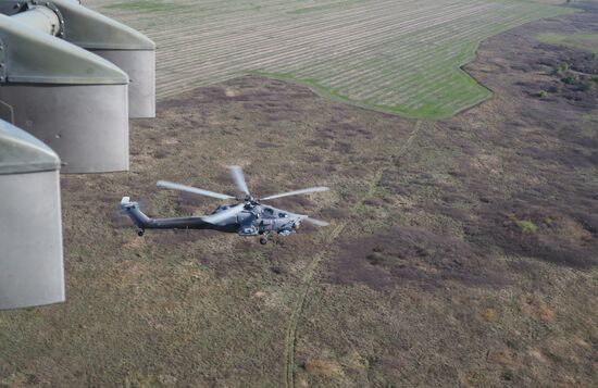 Helicopter regiment drills in Krasnodar Territory