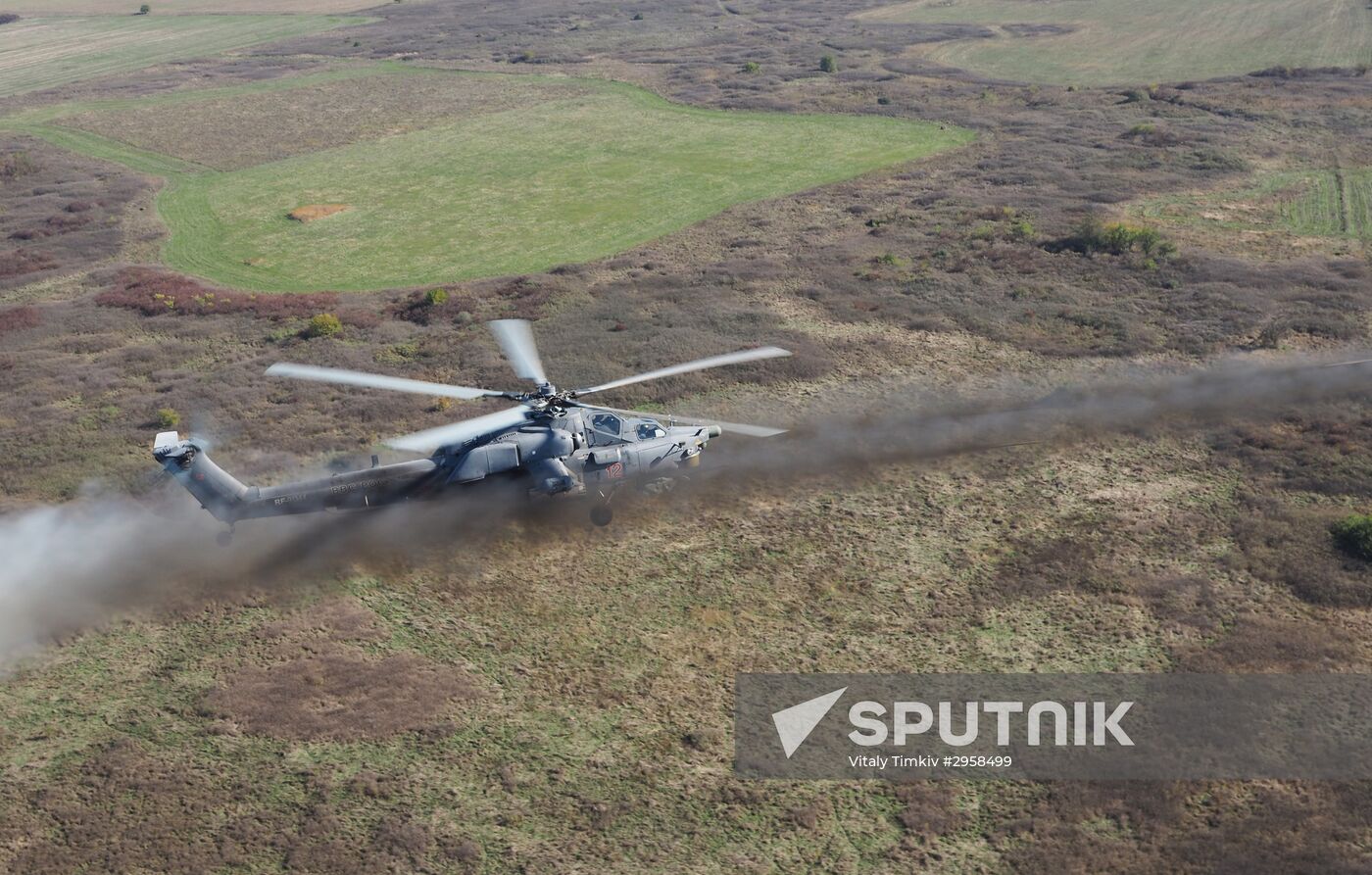Helicopter regiment drills in Krasnodar Territory