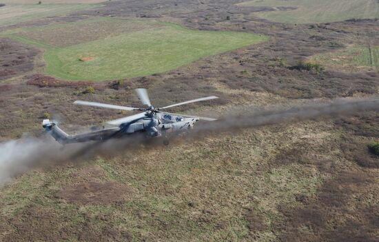Helicopter regiment drills in Krasnodar Territory