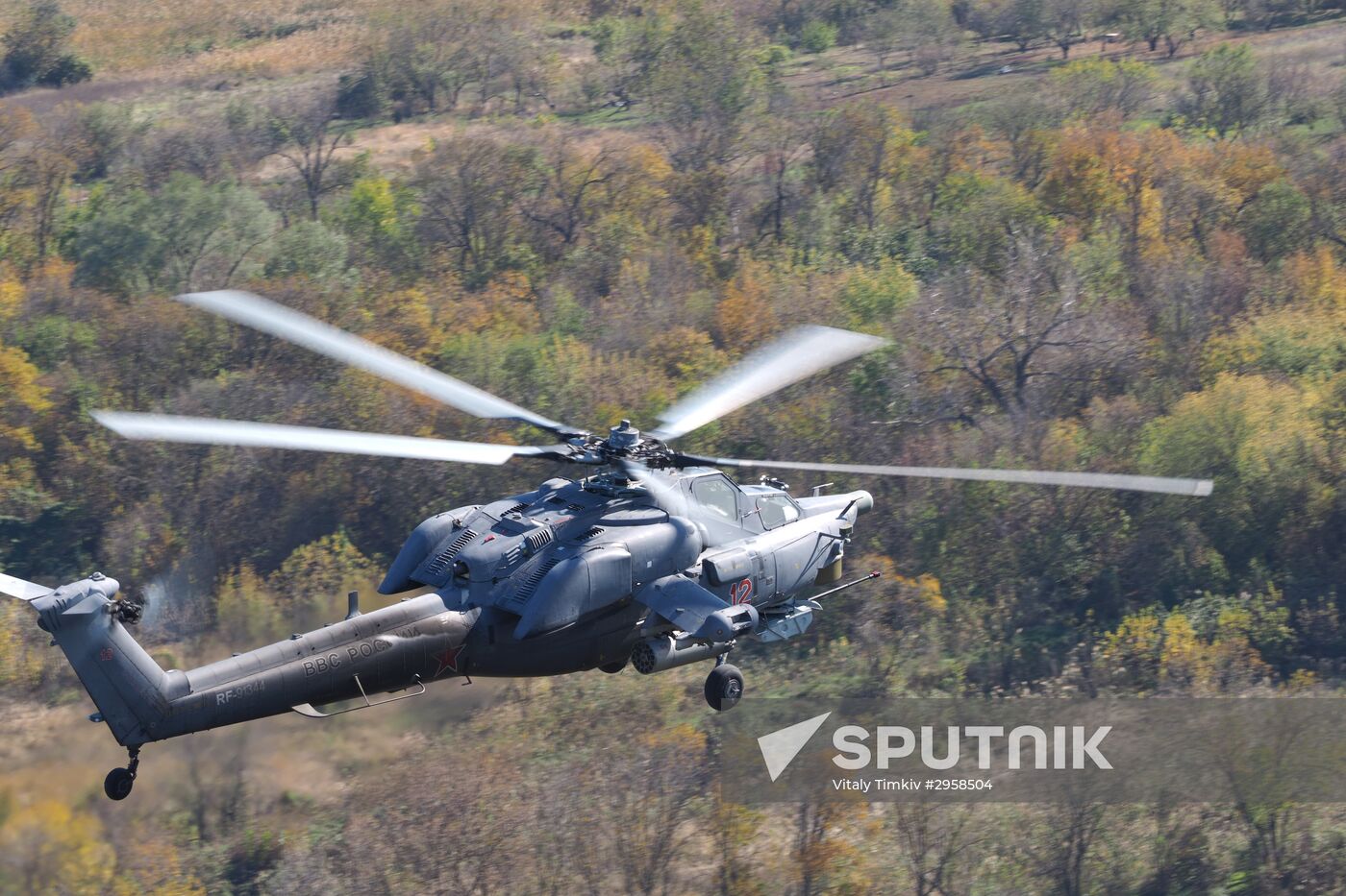 Helicopter regiment drills in Krasnodar Territory