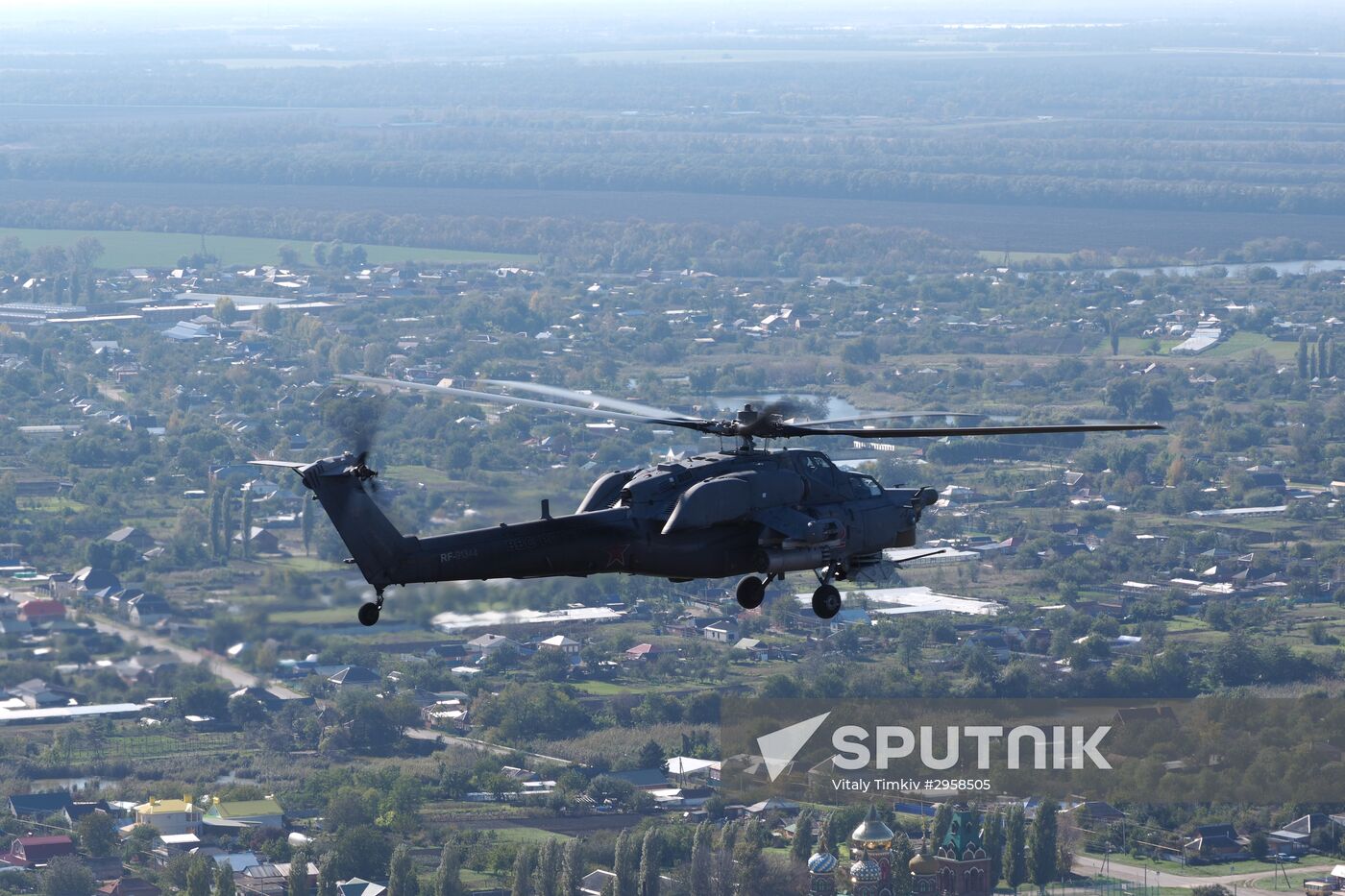 Helicopter regiment drills in Krasnodar Territory