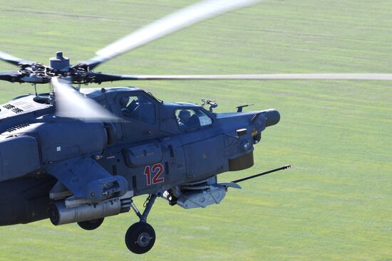 Helicopter regiment drills in Krasnodar Territory