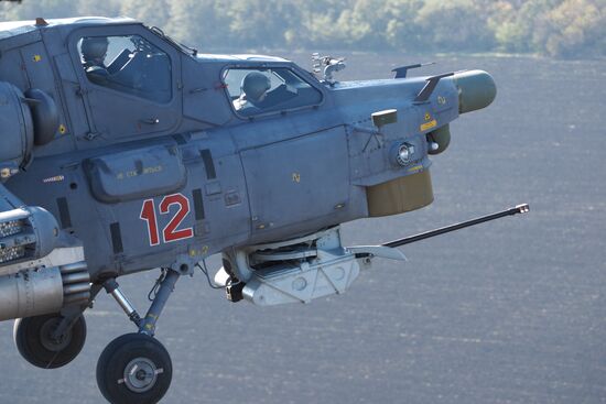 Helicopter regiment drills in Krasnodar Territory