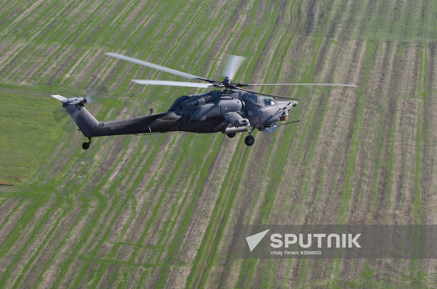 Helicopter regiment drills in Krasnodar Territory
