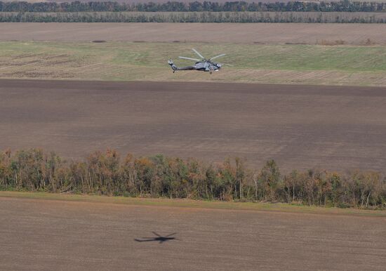 Helicopter regiment drills in Krasnodar Territory
