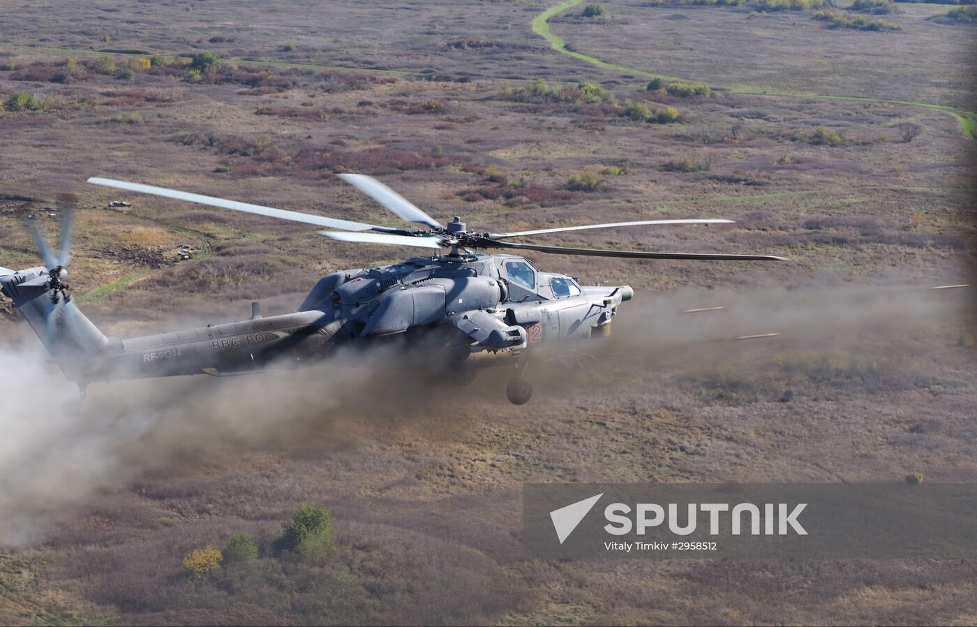 Helicopter regiment drills in Krasnodar Territory