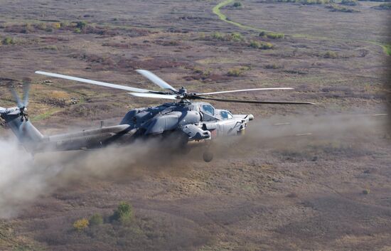 Helicopter regiment drills in Krasnodar Territory