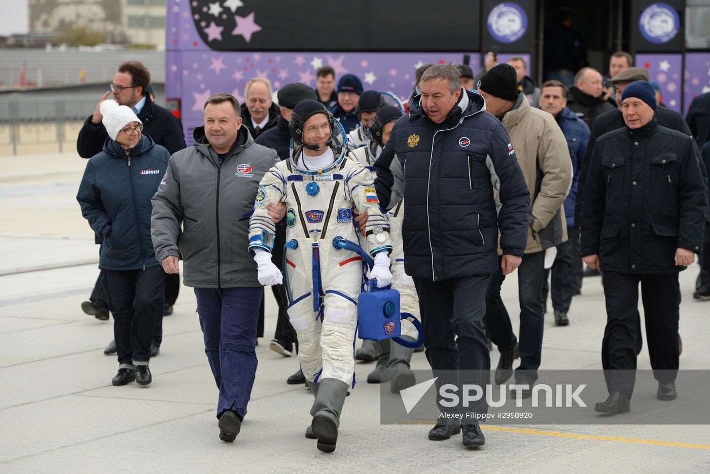 Launch of Soyuz MS-02 manned spacecraft from Soyuz-FG carrier rocket