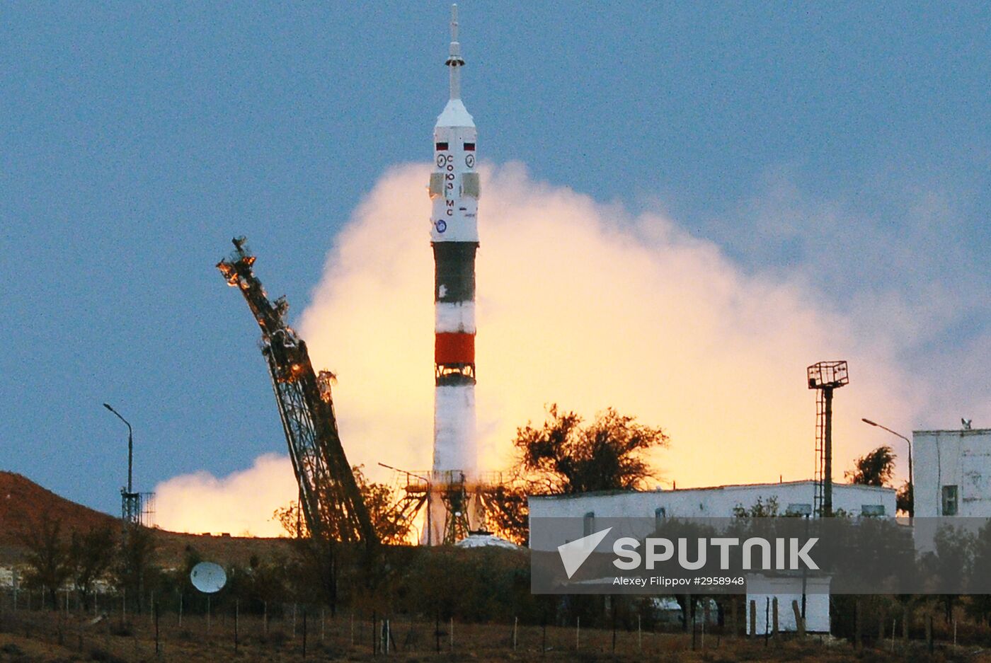 Launch of Soyuz MS-02 manned spacecraft from Soyuz-FG launch vehicle