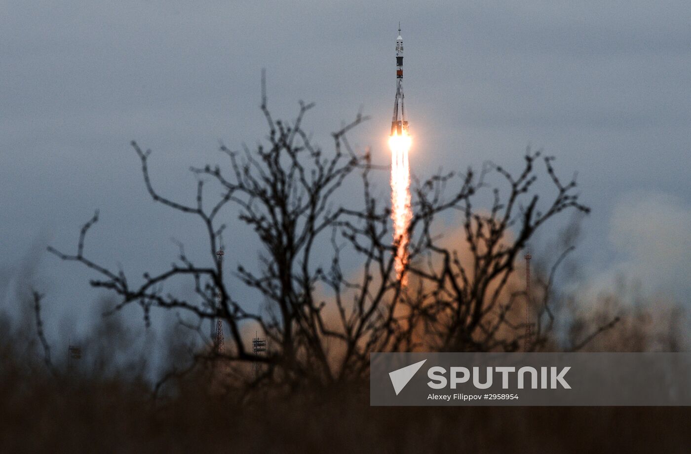 Launch of Soyuz MS-02 manned spacecraft from Soyuz-FG launch vehicle
