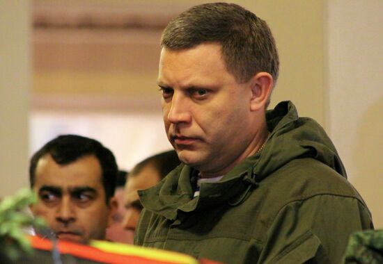 Paying last respects to DPR militia commander Arsen Pavlov (Motorola) in Donetsk