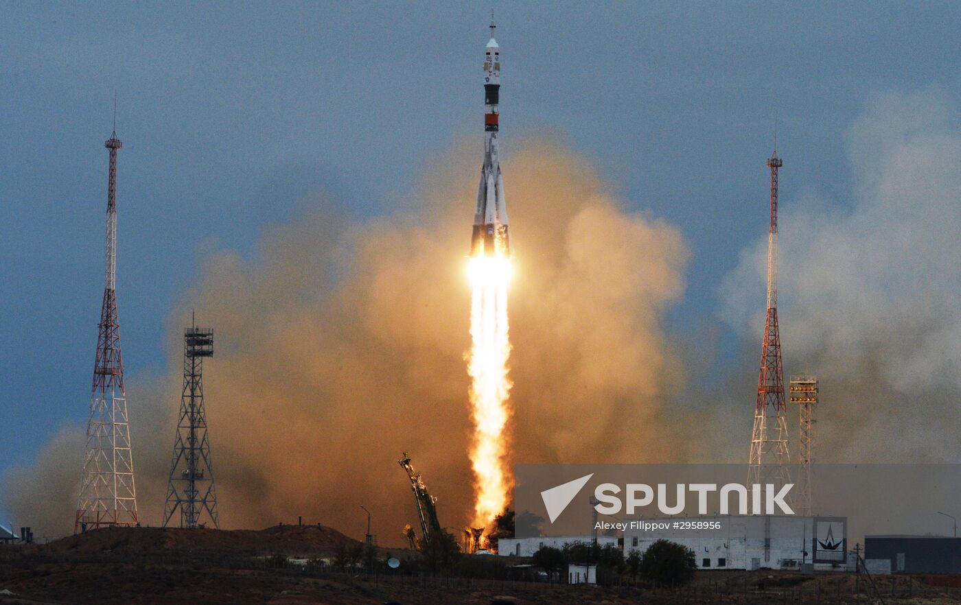 Launch of Soyuz MS-02 manned spacecraft from Soyuz-FG launch vehicle