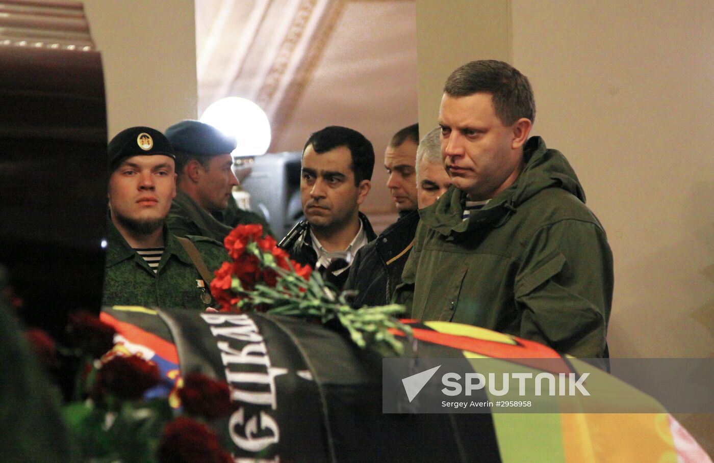 Paying last respects to DPR militia commander Arsen Pavlov (Motorola) in Donetsk