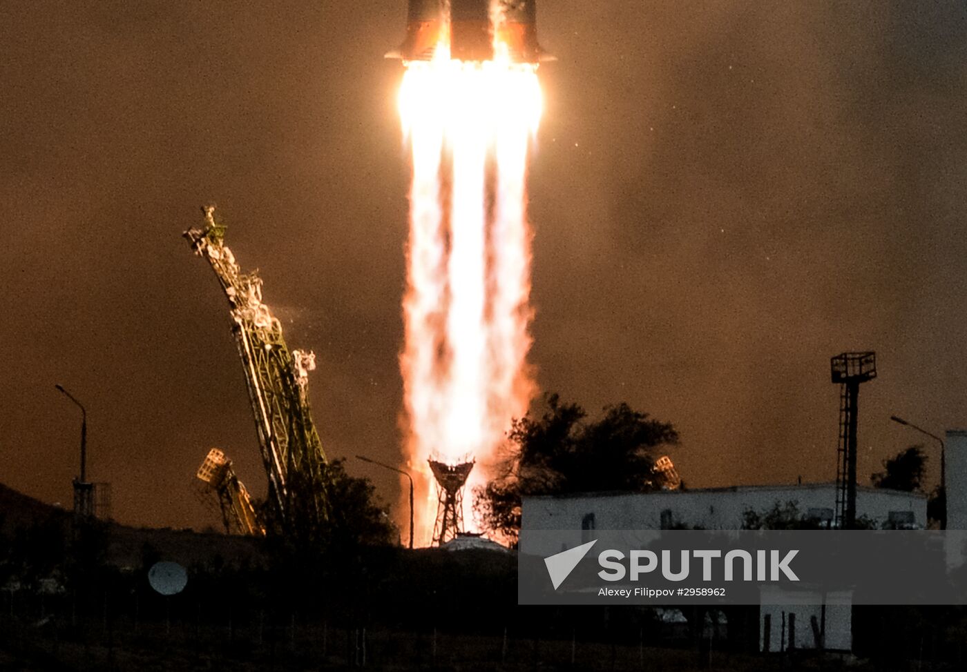 Launch of Soyuz MS-02 manned spacecraft from Soyuz-FG launch vehicle