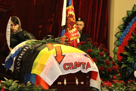 Paying last respects to DPR militia commander Arsen Pavlov (Motorola) in Donetsk