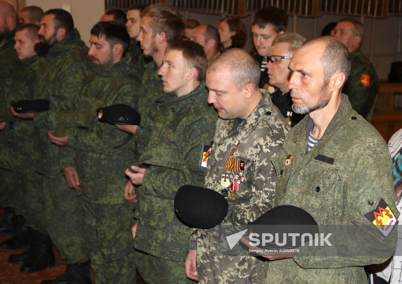 Paying last respects to DPR militia commander Arsen Pavlov (Motorola) in Donetsk
