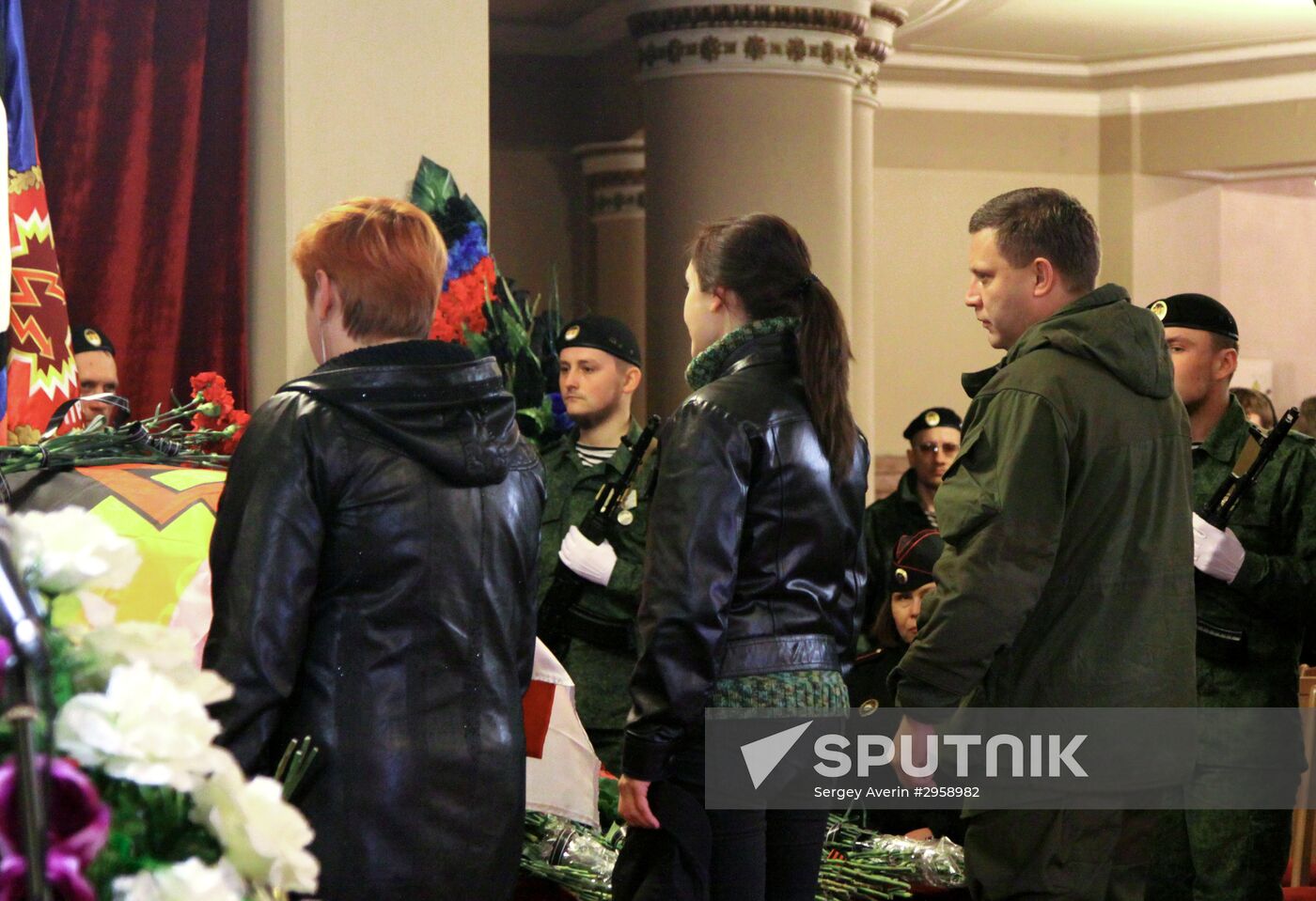 Paying last respects to DPR militia commander Arsen Pavlov (Motorola) in Donetsk