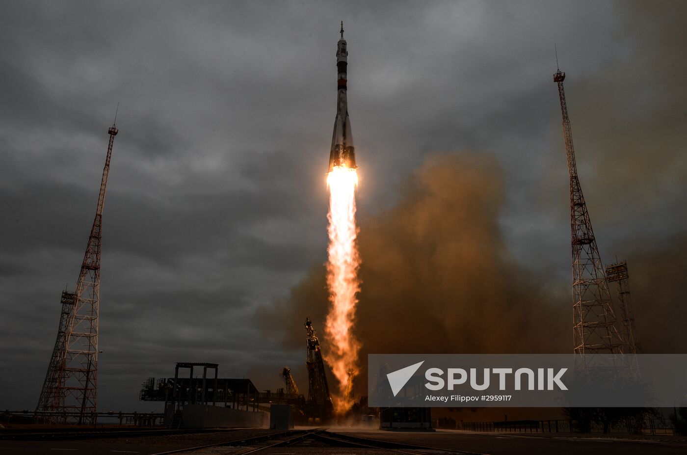 Launch of Soyuz MS-02 manned spacecraft from Soyuz-FG launch vehicle