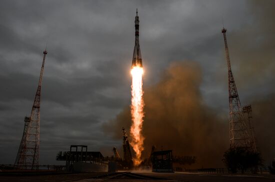 Launch of Soyuz MS-02 manned spacecraft from Soyuz-FG launch vehicle