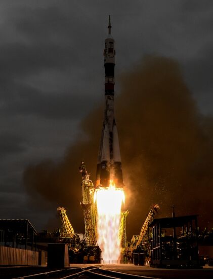 Launch of Soyuz MS-02 manned spacecraft from Soyuz-FG launch vehicle