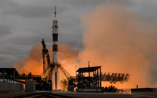 Launch of Soyuz MS-02 manned spacecraft from Soyuz-FG launch vehicle